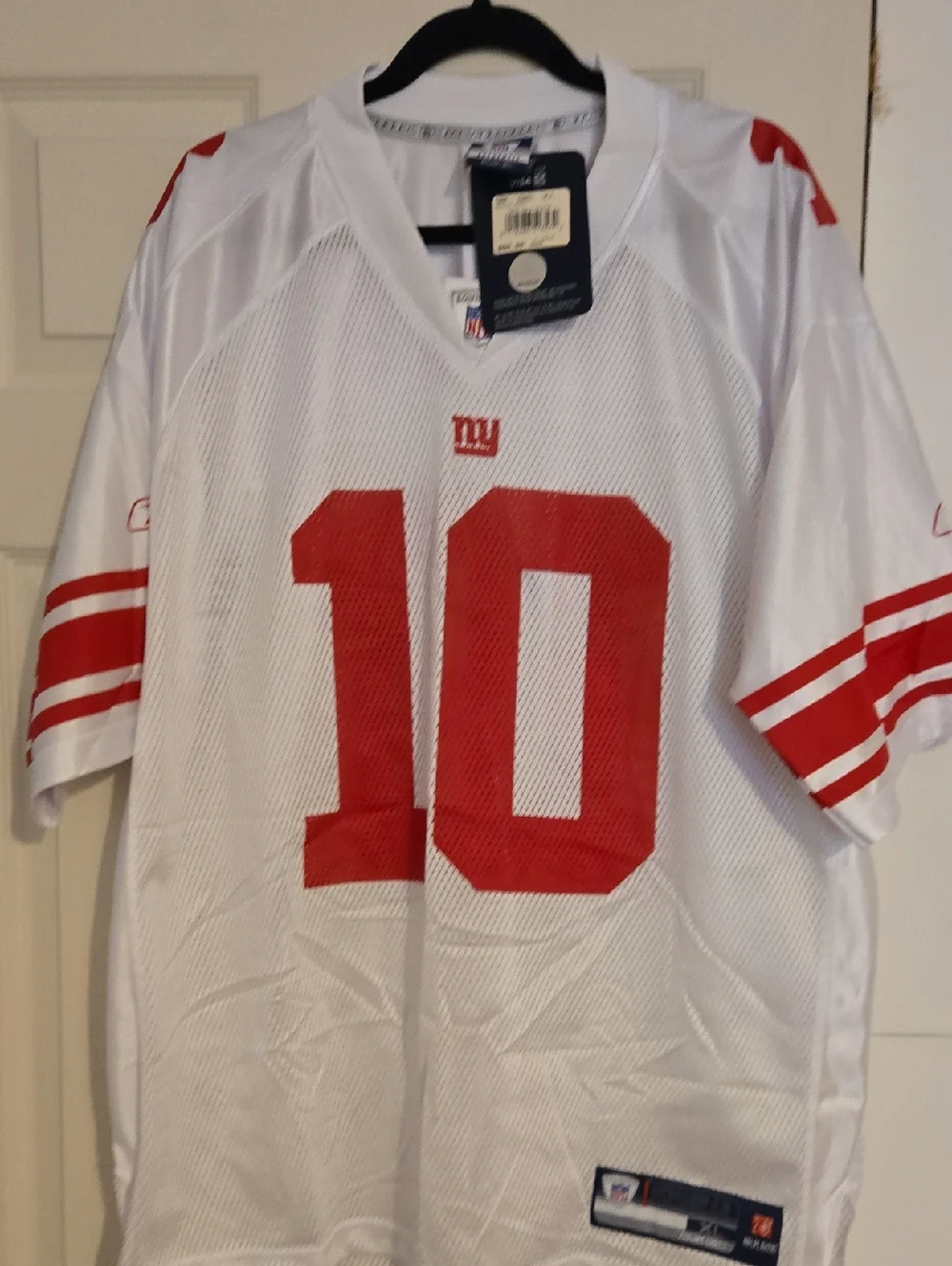 NFL White and Red #10 Football Jersey - Giants Style - Picture 1 of 4